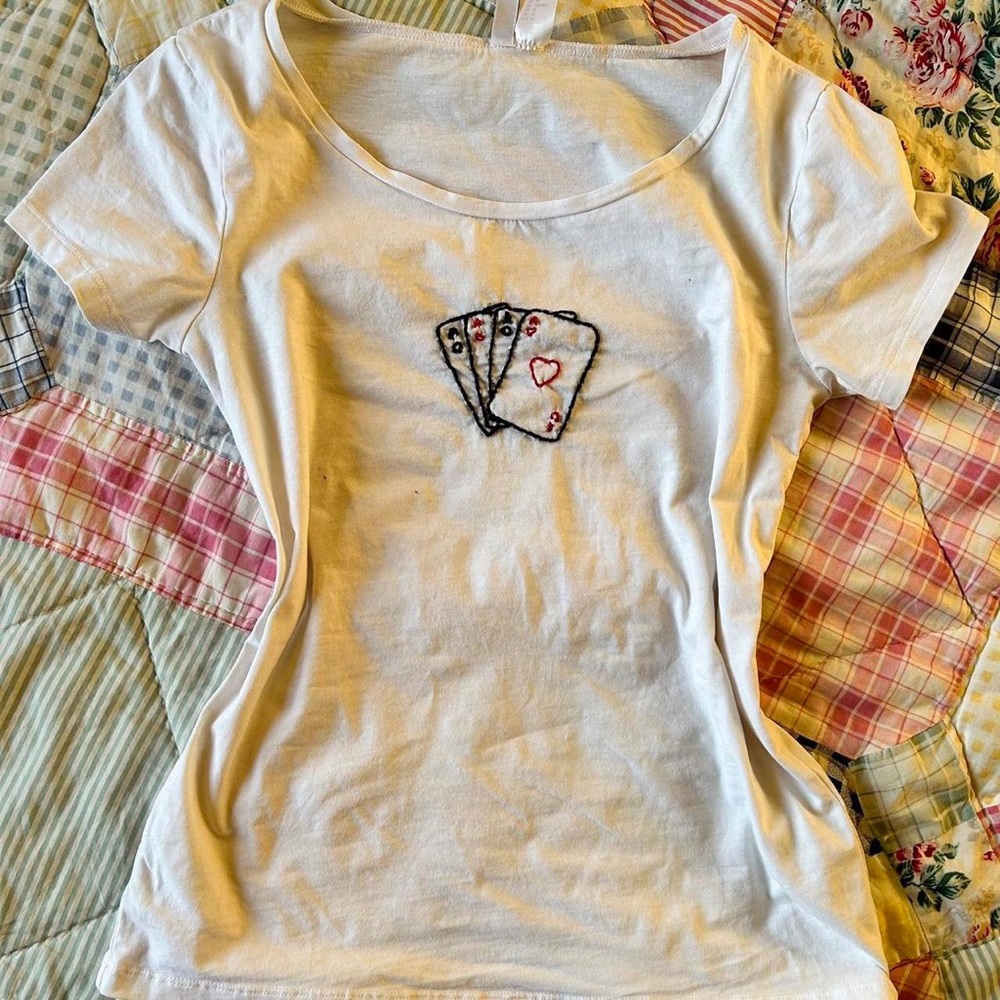 H&M White Basic Crewneck Tee